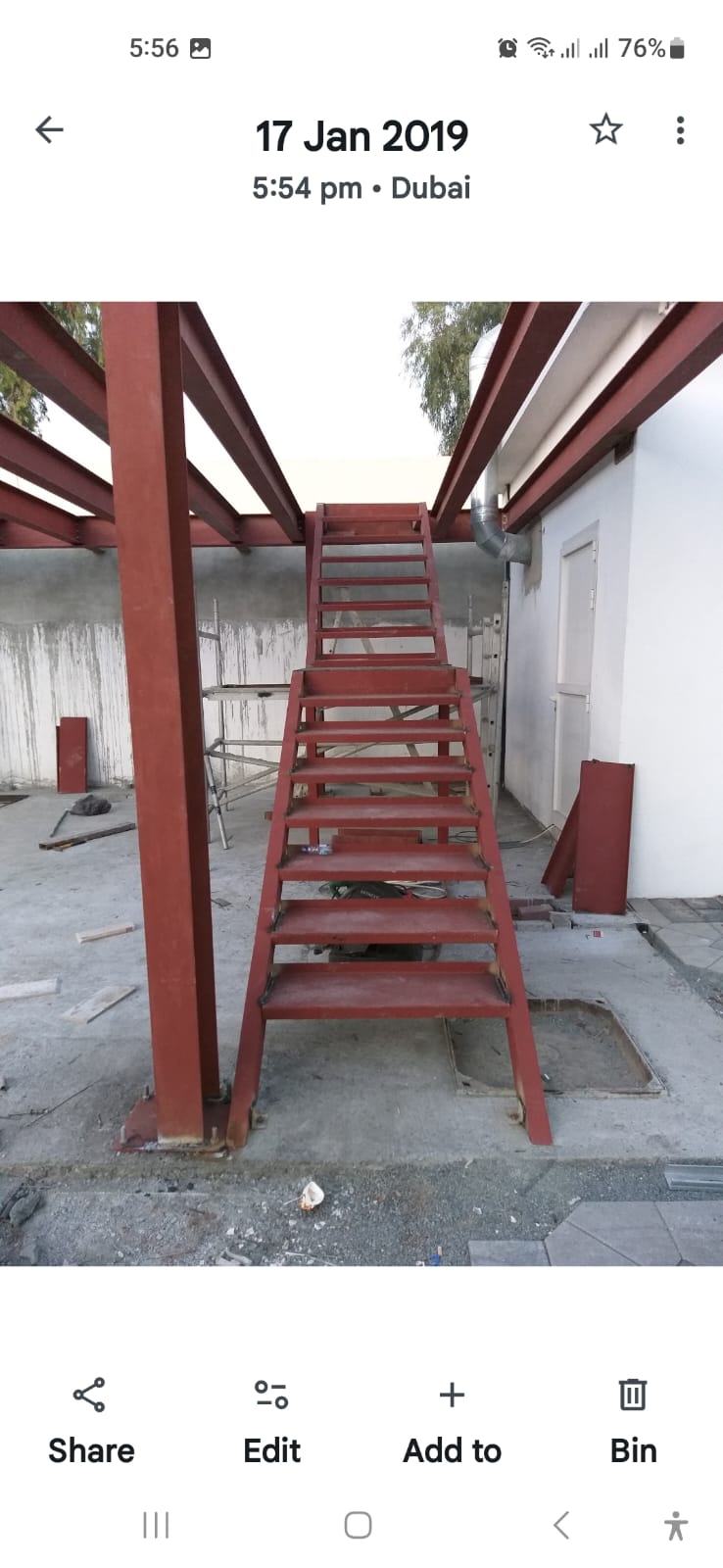 Villa Steel Carport - After / Staircase Detail